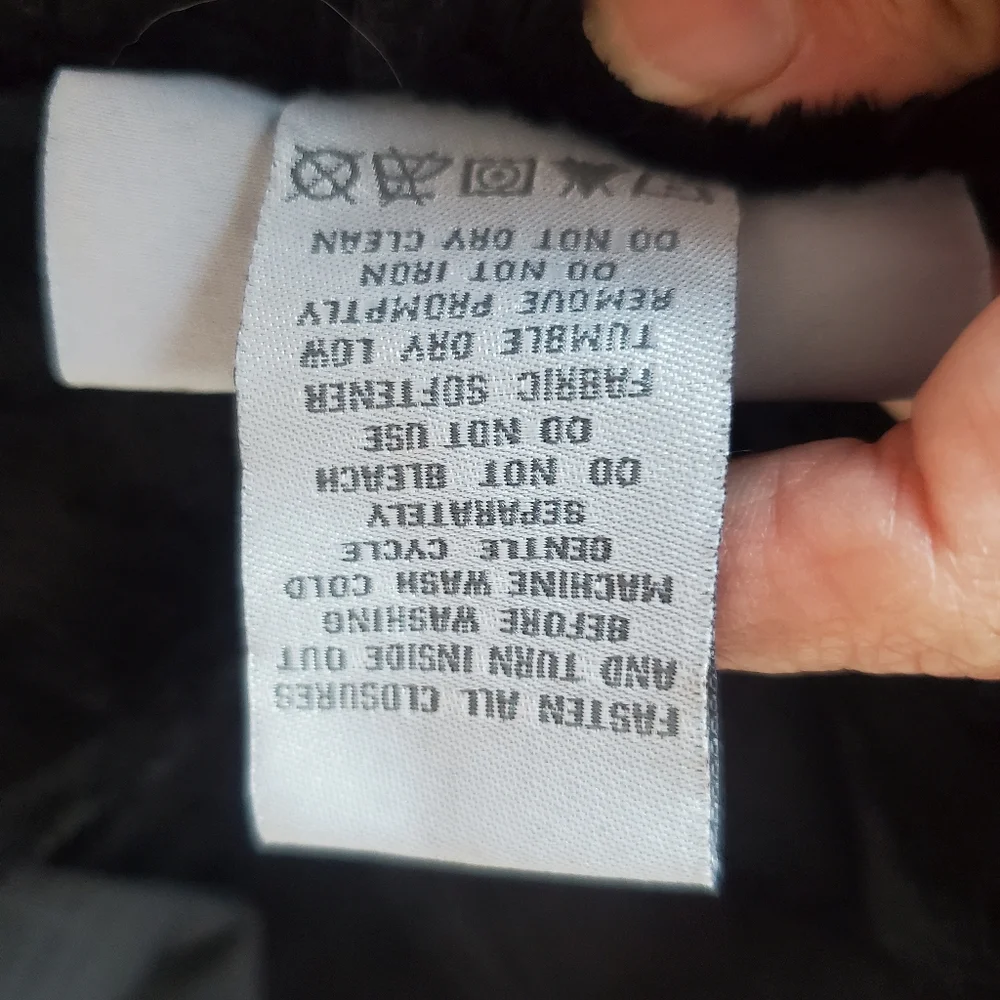 Free Country Woman's Black Plaid Hooded Trench Coat With Faux Fur Lining Sz S - Picture 16 of 16